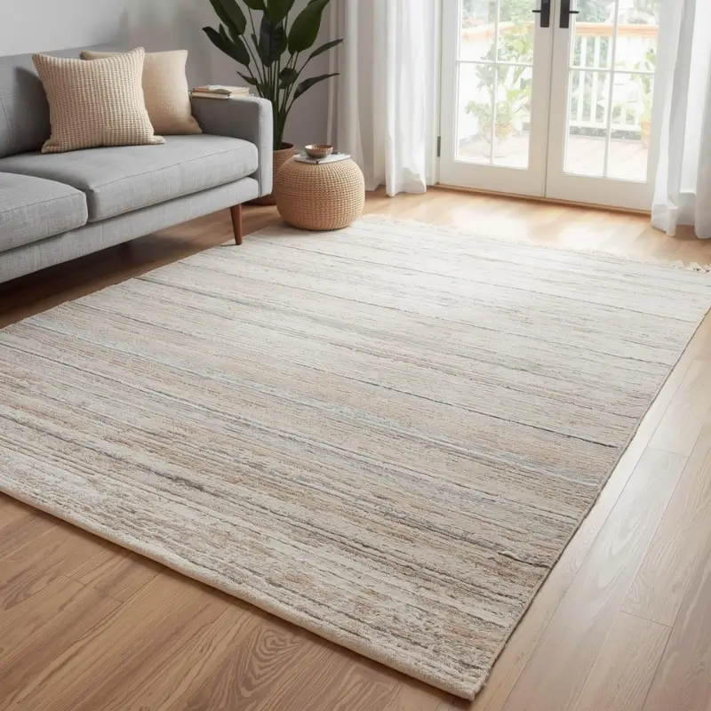 Beige Minimalist Modern Rugs for Contemporary Living Room Interiors
