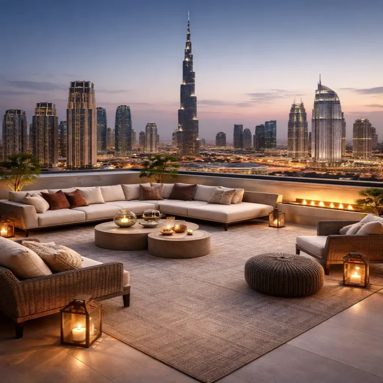 Beige and light brown outdoor carpet in rooftop