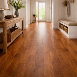 Engineered Wood Flooring Warm Amber Birch Entryway Hallway Natural Light Interior UAE