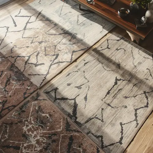 Neutral Beige, Grey & Brown Minimalist Modern Rugs with Abstract Line Patterns for Contemporary Interiors