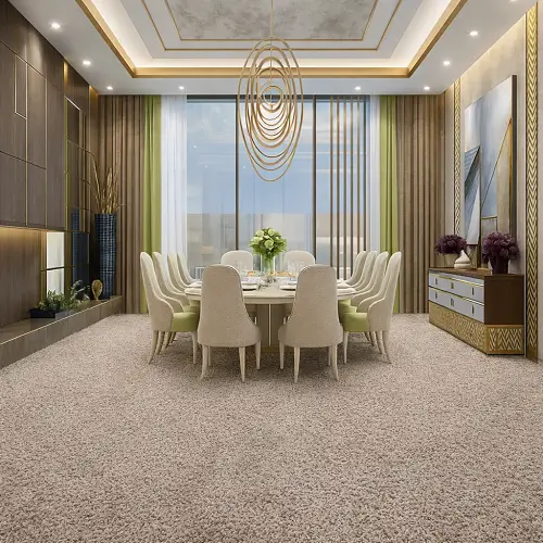 Nylon Frieze Carpet Modern Dining Room