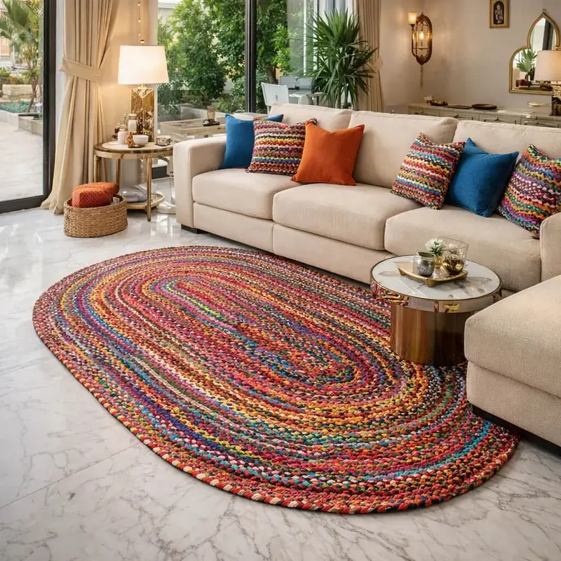 Rag Rugs in Modern Living Room