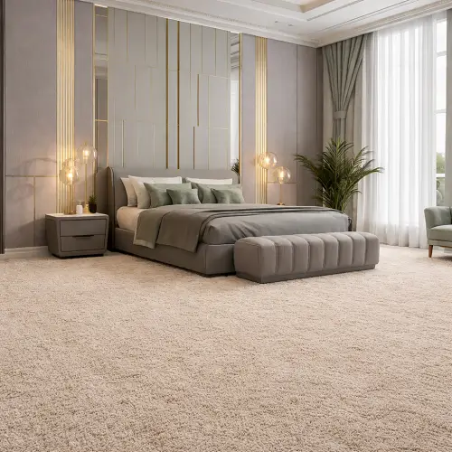 Wool Frieze Carpet in Modern Bedroom