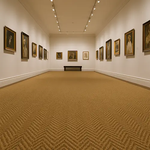beige Herringbone Sisal Carpets in art exhibition