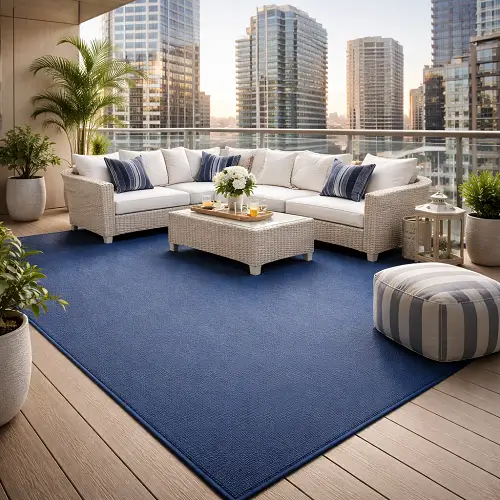 blue Marine Outdoor Carpet in balcony