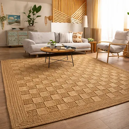 natural Basketweave Sisal Carpets in livingroom