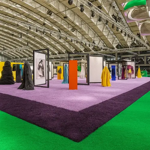 pink, purple and green Exhibition Carpets in painting exhibition