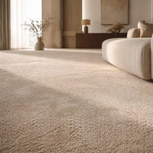 Premium beige wall-to-wall carpet installation in modern Dubai villa living room