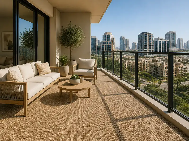 Outdoor carpet on a Dubai balcony