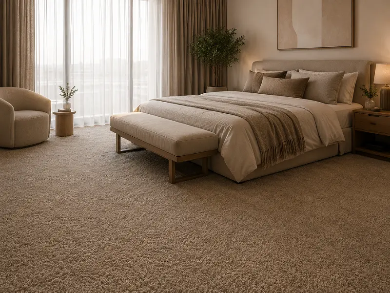 Wall-to-wall broadloom carpet in a Dubai bedroom